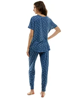 Jaclyn Intimates Women's 2-Pc. Printed Jogger Pajamas Set