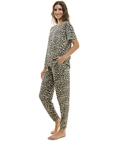 Jaclyn Intimates Women's 2-Pc. Printed Jogger Pajamas Set