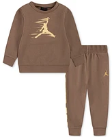 Jordan Toddler Boys Flight Mvp Fleece Crewneck Top & Jogger Pants, 2 Piece Set