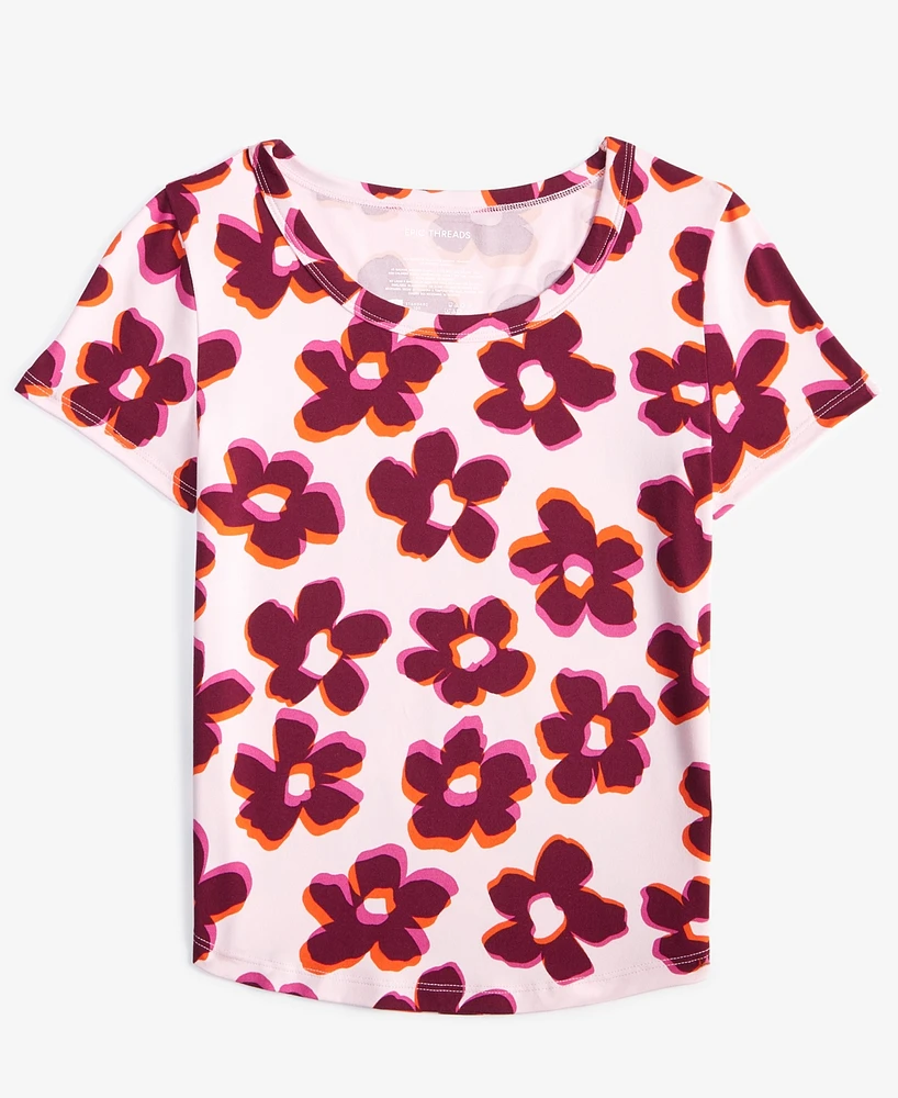 Epic Threads Girls Blurred Floral-Print Top, Created for Macy's