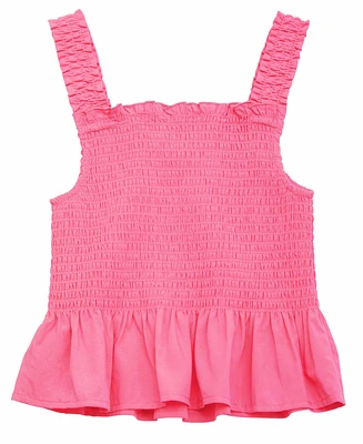 Guess Big Girls Smocked Poplin Tank