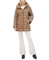 Tahari Women's Shine Collared Packable Puffer Coat