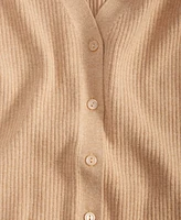 On 34th Women's V-Neck Ribbed Cardigan, Created for Macy's