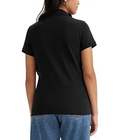 Levi's Women's Crown-Logo Shirt-Sleeve Polo Shirt