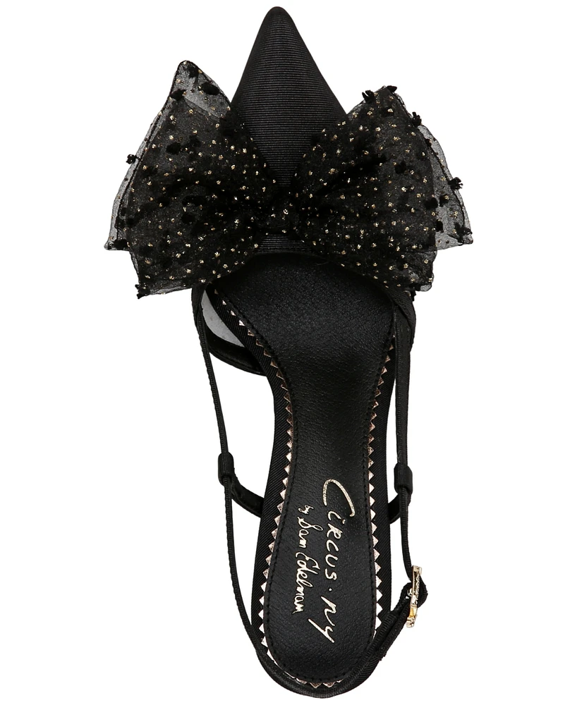 Circus Ny by Sam Edelman Tess Pointed-Toe Slingback Bow Pumps