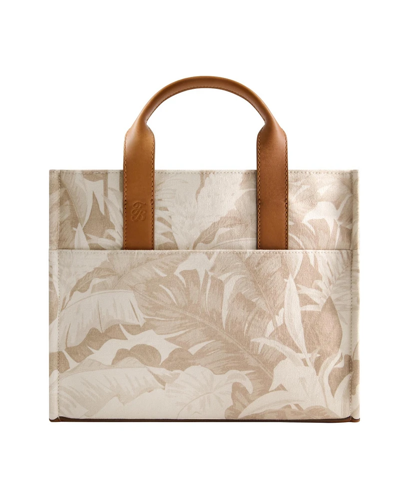 Tommy Bahama Leather Trim Medium Floral Tote