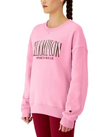 Champion Women's Long-Sleeve Fleece Crewneck Logo Sweatshirt