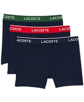 Lacoste Men's Regular Fit Logo Waistband Boxer Briefs, Pack of 3