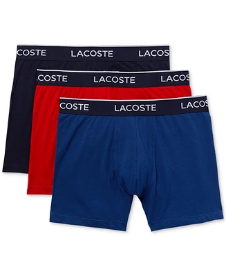 Lacoste Men's 3-Pack Regular Fit Logo Waistband Boxer Briefs