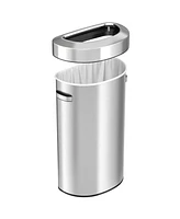 iTouchless Stainless Steel Semi-Round Open Top Trash Can