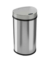 iTouchless Stainless Steel Semi-Round Sensor Trash Can with AbsorbX Odor Filter 13 Gallon Silver