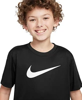 Nike Big Kids' Legend Swoosh-Logo Crewneck Dri-fit T-Shirt