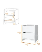 Fm Furniture Lovell Nightstand with Sturdy Base and 2-Drawers