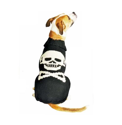 Chilly Dog Xxl Black Skull Dog Sweater