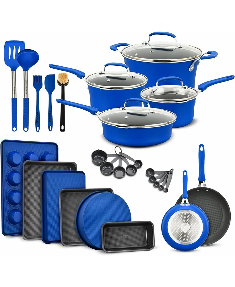 Bakken- Swiss Cookware Set – 23 Piece –Blue Multi