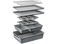 Bakken 8-Piece Stackable Bakeware Set - Ceramic Non-Stick Coating, Baking Sheets, Assorted Baking Pans, Ptfe, Pfoa & Pfos Free