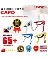 5 Core Capo Acoustic Electric Guitar 6 String Kapo 2 Pair Quick And Easy Adjustment Classic Clip For Banjo Mandolin Or Ukulele Capotraste Para Guitarr