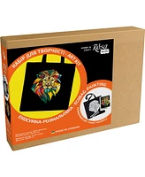 Rosa ROSATalent: Eco-Friendly Cotton Ecobag Coloring Kit – Neon Lion (220 Gsm, 38x42 cm)