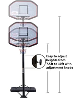 Streamdale Furniture HooKung Portable Basketball System Adjustable Height, Slam-It Rim, 43" Backboard