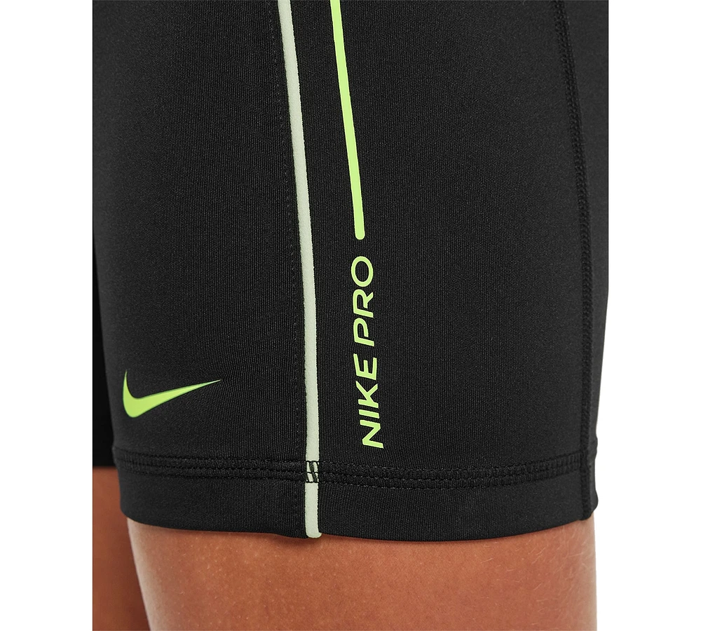 Nike Big Girls' Pro Dri-fit Logo-Waistband 3" Shorts