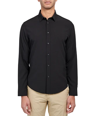 Brooklyn Brigade Men's Dante Non-Iron Performance Stretch Moisture-Wicking Solid Button-Down Shirt