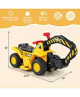 Costway Kids Ride On Excavator Pretend Play Toy Tractor