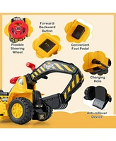 Costway Kids Ride On Excavator Pretend Play Toy Tractor