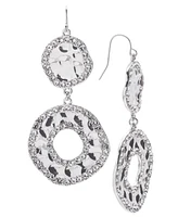 I.n.c. International Concepts Glass Stone Hammered Double Drop Earrings, Created for Macy's