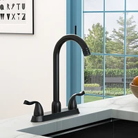 Streamdale Furniture Kitchen Sink Faucet With 2 Handles, 3-Hole Installation, Matte