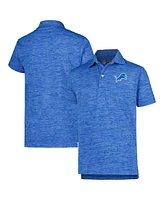 Wes & Willy Big Boys and Girls Blue Detroit Lions Cloudy Yarn Polo