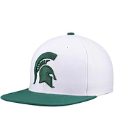 Mitchell & Ness Men's White/Green Michigan State Spartans 2-Tone 2.0 Snapback Hat