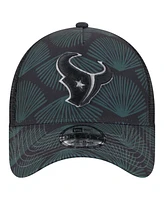 New Era Men's Black Houston Texans Agave Trucker 9FORTY Adjustable Hat