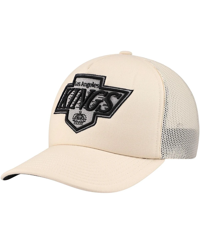 Mitchell & Ness Men's Cream Los Angeles Kings Foam Front Trucker Adjustable Hat