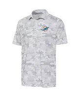 Antigua Men's White Miami Dolphins Collide Polo