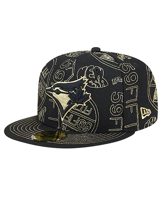 New Era Men's Black Toronto Blue Jays 59FIFTY Day Allover Fitted Hat