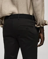 Mango Men's Cotton Tapered Crop Pants