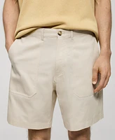 Mango Men's Herringbone Bermuda Shorts