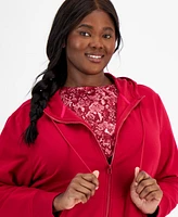 Id Ideology Plus Relaxed Full-Zip Fleece Hoodie, Created for Macy's