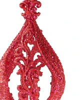 Holiday Lane Burgundy & Blush Glitter Ornament with Drop, Created for Macy's