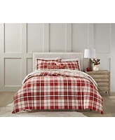 Charter Club Crimson Plaid Flannel Duvet Cover, King, Exclusively at Macy's