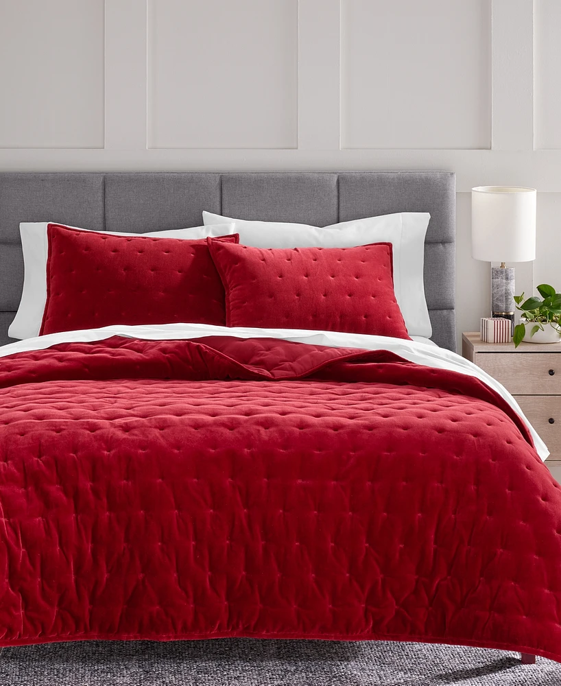 Charter Club Cotton Velvet Quilt, Full/Queen, Created for Macy's