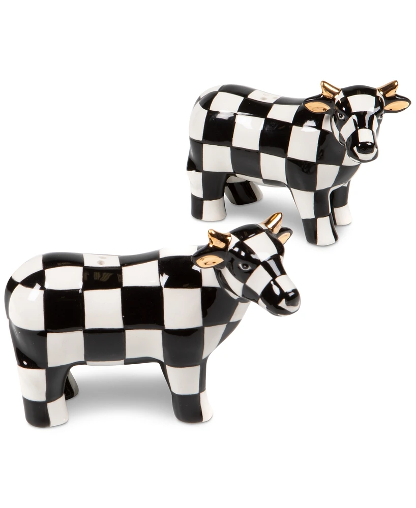 Mackenzie-Childs Cow Salt & Pepper Shaker Set