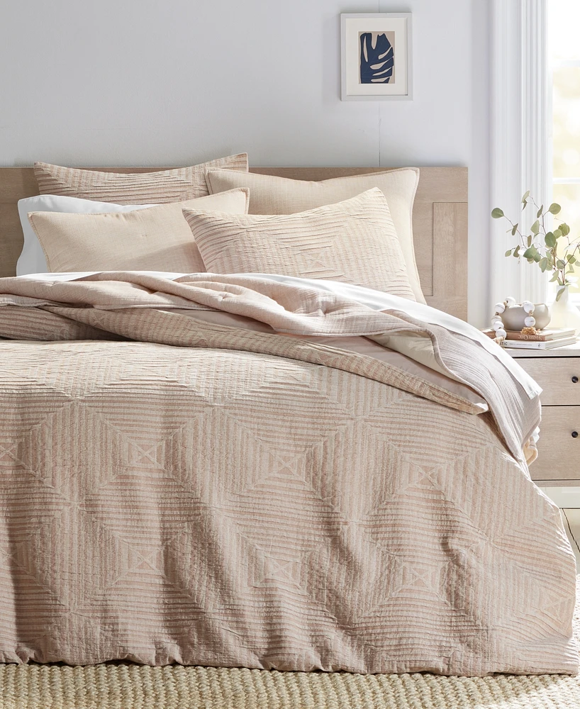 Closeout! Oake Concentric Square Matelasse 3-Pc. Comforter Set, King, Exclusively at Macy's