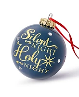 Holiday Lane Blessed Silent Night Holy Night Glass Ball Ornament, Exclusively at Macy's