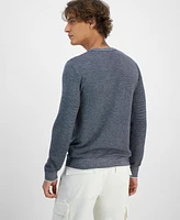 Guess Men's Earle Relaxed Fit Long Sleeve Stitched Crewneck Sweater