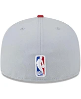 New Era Men's Gray/Red Miami Heat Tip-Off Two-Tone 59FIFTY Fitted Hat