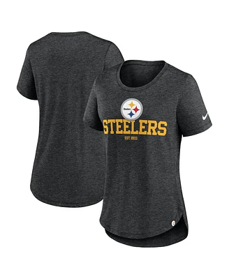 Nike Men's and Women's Heather Black Pittsburgh Steelers Fashion Tri-Blend T-Shirt