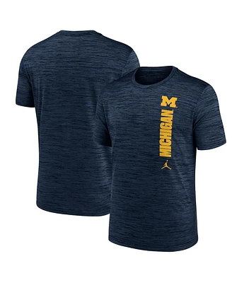 Jordan Men's Navy Michigan Wolverines 2024 Sideline Velocity Performance T-Shirt