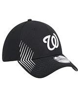 New Era Men's Black Washington Nationals Active Dash Mark 39THIRTY Flex Hat