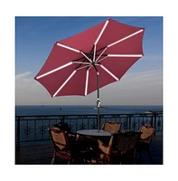 Yescom 9ft Solar Powered Led Patio Umbrella Outdoor Parasol Sunshade Tilt with Crank